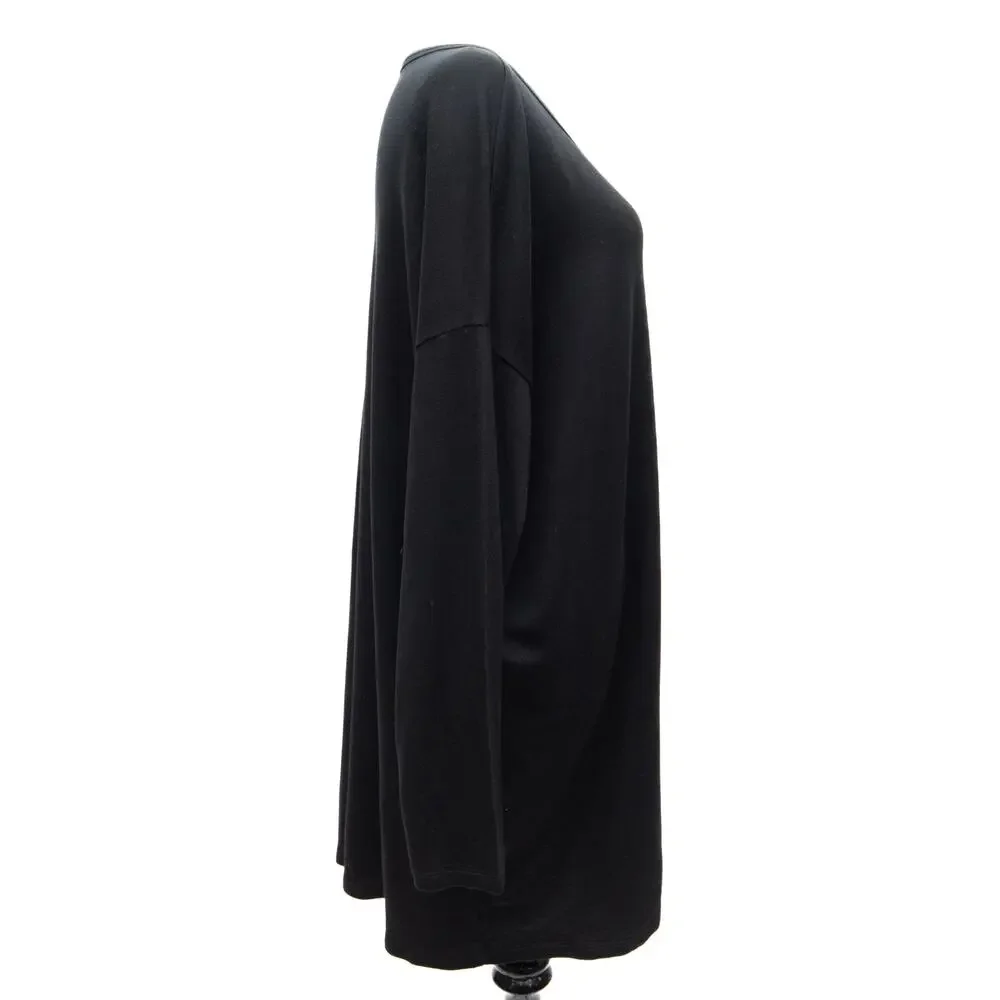 Eileen Fisher Black Long Sleeve Pocket Tunic Dress Size Medium - Picture 4 of 8